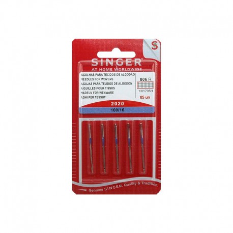 Blister 5 aiguilles pour tissus n°16/100