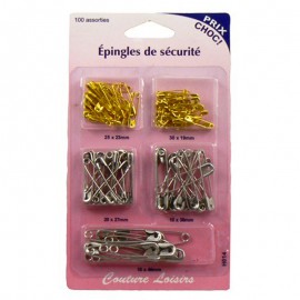 Epingles de sécurité assorties (x100)