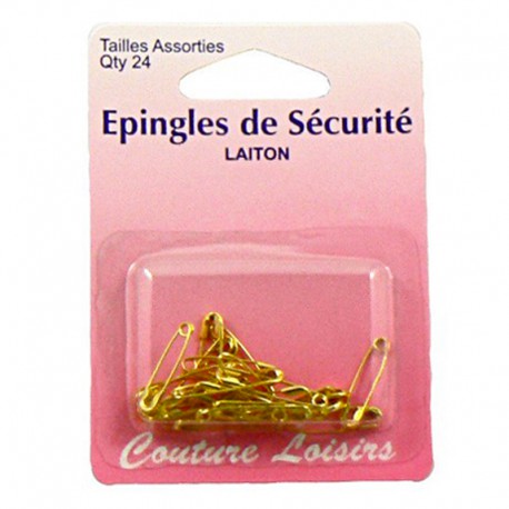 Epingles de sécurité laiton assorties (x24)