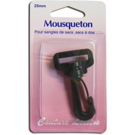 Mousqueton pour sangle 25mm col.noir