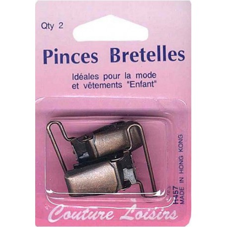 Pinces pour bretelles couleur bronze X2