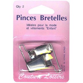 Pinces pour bretelles couleur nickelée X2