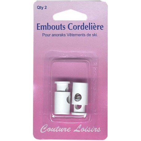 Embouts blancs de cordelière anorak X2
