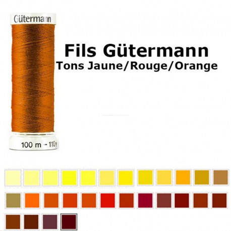 Fil pour tout coudre 100m - Tons Jaune/Rouge/Orange - Gütermann