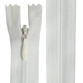 Fermeture invisible blanc de 22 cm à 60 cm