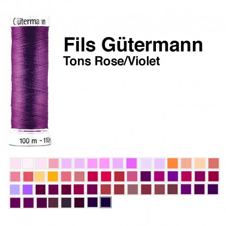 Fil pour tout coudre 100m - Tons Rose/Violet - Gütermann