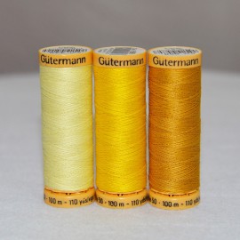 Fil de coton naturel 100m -Jaune - Gütermann