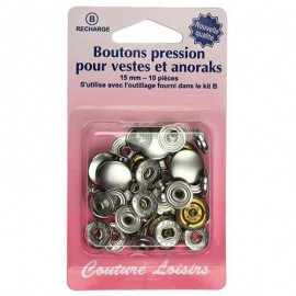 Recharge boutons pression Veste et anoraks- Argent