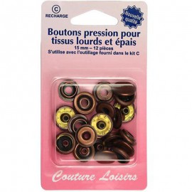 Boutons pression pour tissus lourds et épais- Bronze