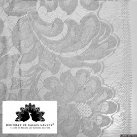 Tissu Dentelle de calais gris x10cm