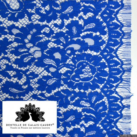 Tissu Dentelle de calais® bleu royal x10cm
